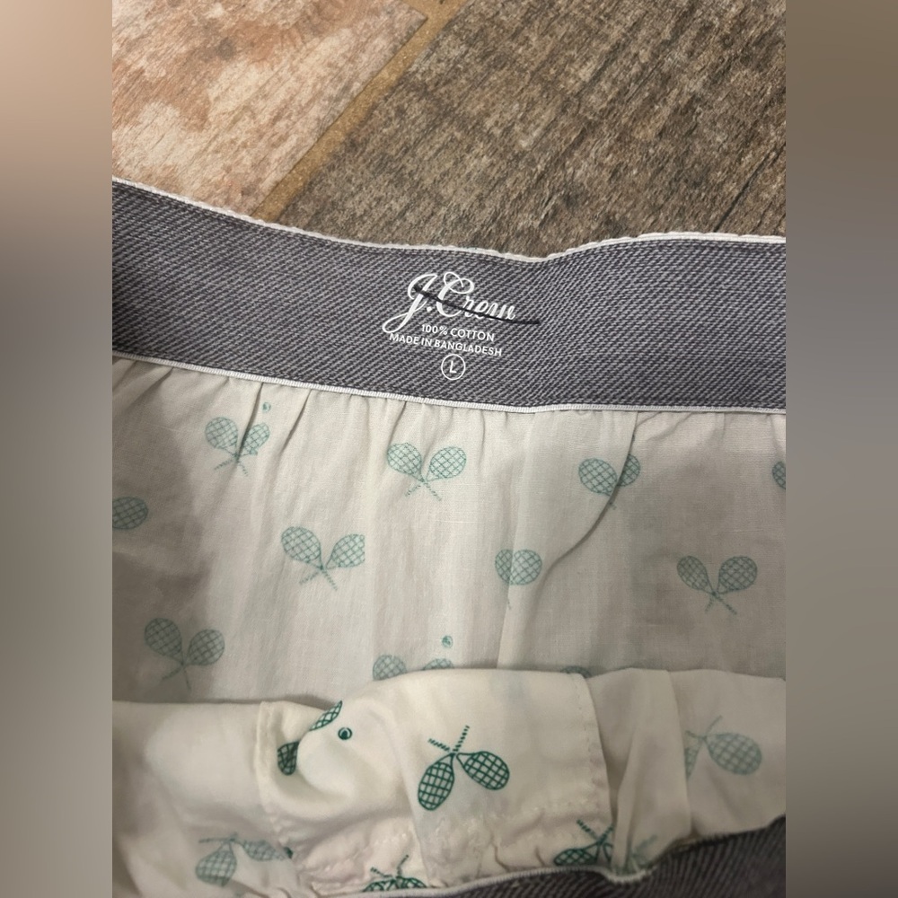 NWT J Crew Boxers L Boxer Shorts Green Tennis Sports - Picture 4 of 7